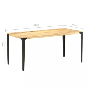 Jídelní stůl masivní dřevo / ocel Dekorhome 160x80x76 cm #1240872