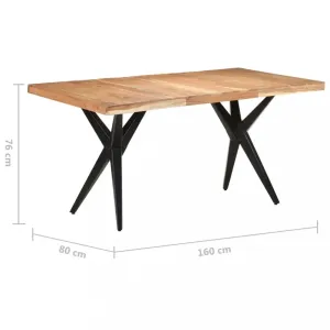 Jídelní stůl masivní dřevo / ocel Dekorhome 160x80x76 cm #1243513