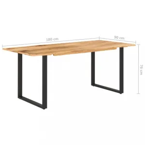 Jídelní stůl masivní dřevo / ocel Dekorhome 180x90x76 cm #1240877