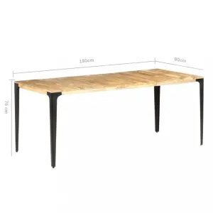 Jídelní stůl masivní dřevo / ocel Dekorhome 180x90x76 cm #1240873