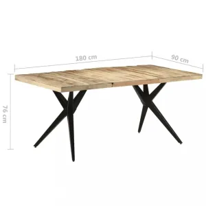 Jídelní stůl masivní dřevo / ocel Dekorhome 180x90x76 cm #3511817