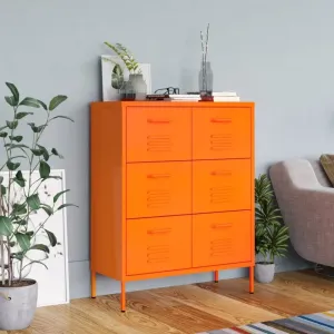 Kancelářská skřínka kov Dekorhome Oranžová