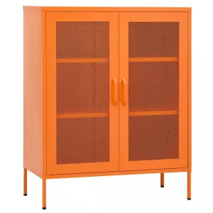 Plechová skříňka Dekorhome Oranžová #4701070