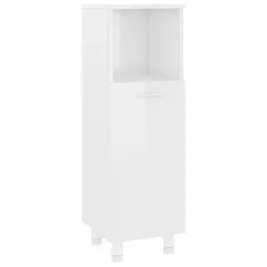 Koupelnová skříňka bílá vysoký lesk 30 × 30 × 95 cm dřevotříska