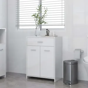 Koupelnová skříňka bílá vysoký lesk 60 x 33 x 80 cm dřevotříska 805030
