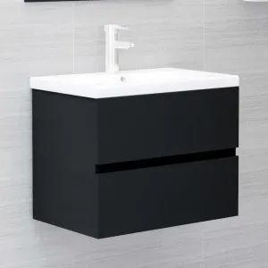 Shumee Skříňka pod umyvadlo - černá, 80 × 38,5 × 45 cm, dřevotříska