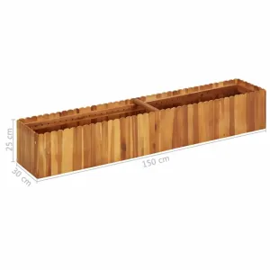 Zahradní truhlík akáciové dřevo Dekorhome 150x30x25 cm #1236771