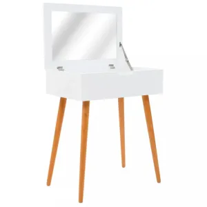 Toaletní stolek se zrcadlem bílá / hnědá Dekorhome #1245237