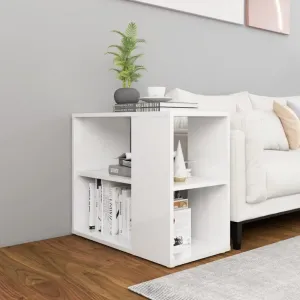 Shumee Odkládací skříňka - bílá s vysokým leskem, 60 × 30 × 50 cm, dřevotříska