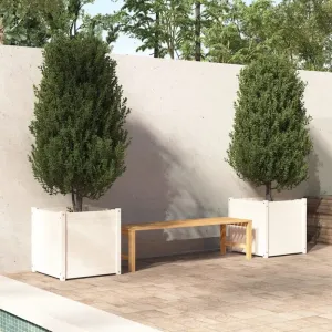Zahradní truhlík 2 ks borovice Dekorhome Bílá #4564824