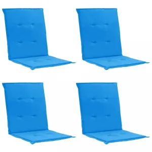 Voděodolné podušky na zahradní židle 4 ks Dekorhome Modrá #1240177