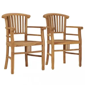 Zahradní židle 2 ks teakové dřevo Dekorhome #1238197