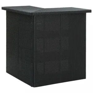 Rohový barový stolek černý 100x50x105 cm polyratan