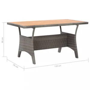 Zahradní stůl šedý 120 × 70 × 66 cm masivní akáciové dřevo, 316586