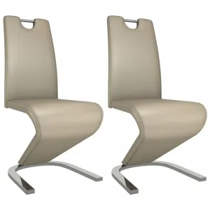 Jídelní židle 2 ks umělá kůže / chrom Dekorhome Cappuccino #1240821