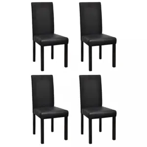Jídelní židle 4 ks umělá kůže / dřevo Dekorhome Černá #1241040
