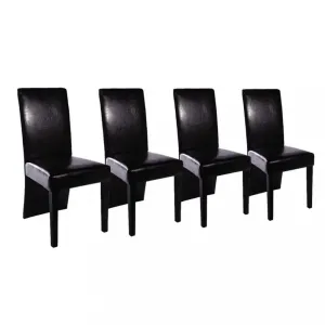 Jídelní židle 4 ks umělá kůže / dřevo Dekorhome Černá #1241045
