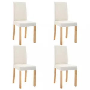 Jídelní židle 4 ks umělá kůže / dřevo Dekorhome Krémová #1241036