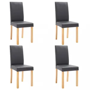 Jídelní židle 4 ks umělá kůže / dřevo Dekorhome Šedá #1241039