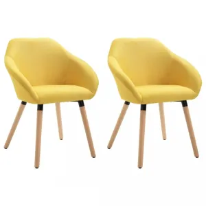 Jídelní židle látka / dřevo Dekorhome Žlutá