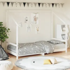 Dětská postel bílá 90 x 200 cm masivní borové dřevo #6141180