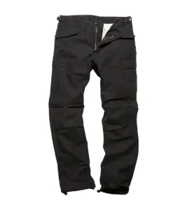 Vintage Industries Těžké saténové kalhoty M65, černé - XL