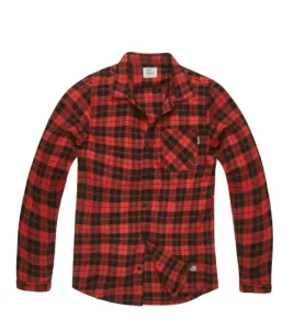 Vintage Industries Flanelová košile Riley, červená kostkovaná - S