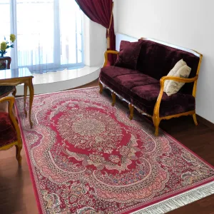 Exkluzívny červený koberec s krásným vzorom #2133886