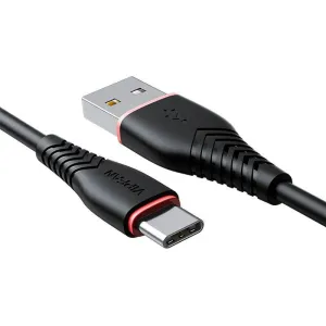 Kabel USB na USB-C Vipfan Anti-Break X01, 3A, 1m (černý)
