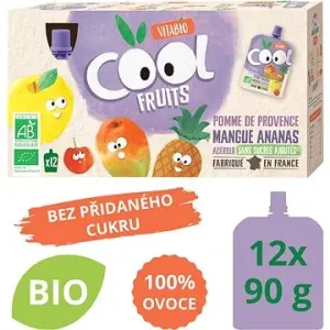 VITABIO Ovocné BIO kapsičky Cool Fruits jablko, mango, ananas a acerola 12× 90 g