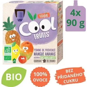 VITABIO Ovocné BIO kapsičky Cool Fruits jablko, mango, ananas a acerola 4× 90 g
