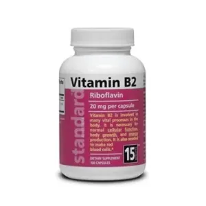 Vitamín B2 - Riboflavin 20 mg, 100 kapslí 