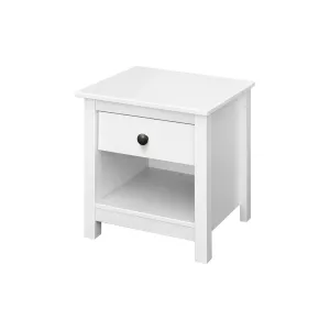 Noční stolek TORINO bílý, kovové úchytky #5913566