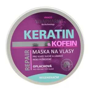 VIVACO Vivapharm KERATINOVÁ regenerační vlasová maska s kofeinem pro ženy 200 ml