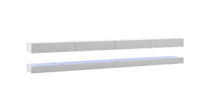 Vivaldi TV stolek Fly s LED osvětlením 280 cm bílý mat/šedý lesk