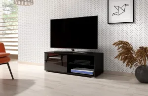 VIVALDI Televizní stolek MOON 100 cm černý/černý lesk