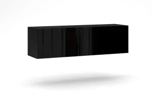 TV stolek VIVO 03 v černé barvě ve vysokém lesku, včetně LED osvětlení