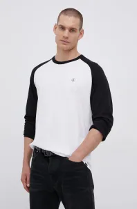 Bavlněné tričko s dlouhým rukávem Volcom bílá barva, s potiskem #3667229