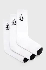 Ponožky Volcom (3-pack) pánské, bílá barva