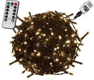 VOLTRONIC® 59749 Vánoční LED osvětlení 60 m - teple bílá 600 LED + ovladač - zelený kabel #5451497