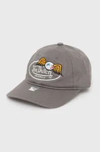 Bavlněná baseballová čepice Von Dutch šedá barva, s aplikací