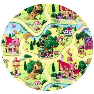 Dětský koberec Pohádková vesnice kruh