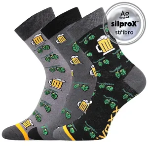 Pánské ponožky VoXX - Pivoxx 3, černá, šedá Barva: Mix barev, Velikost: 47-50