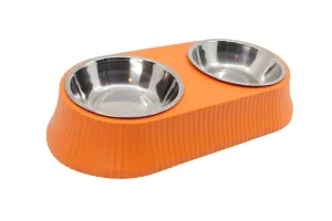 Vsepropejska Selma dvojitá miska pro psa Barva: Oranžová