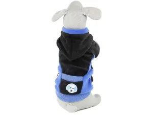 Vsepropejska Cool fleecová mikina pro psa s kapsičkou Barva: Černo-modrá, Délka zad (cm): 33, Obvod hrudníku: 46 - 56 cm