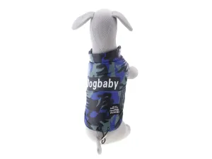Vsepropejska Míša maskáčová zimní bunda pro psa Barva: Modrá, Délka zad (cm): 20, Obvod hrudníku: 32 - 34 cm