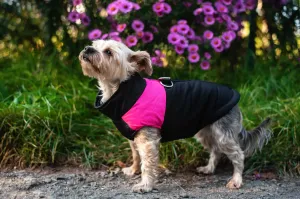 Vsepropejska Slim-rainy obleček pro psa na zip Barva: Černo-růžová, Délka zad (cm): 30, Obvod hrudníku: 36 - 40 cm