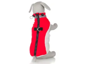 Vsepropejska Tremy zimní bunda pro psa s kroužky Barva: Červená, Délka zad (cm): 28, Obvod hrudníku: 32 - 38 cm
