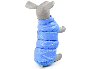 Vsepropejska Warm zimní bunda pro psa s kožichem Barva: Modrá, Délka zad (cm): 19, Obvod hrudníku: 20 - 30 cm