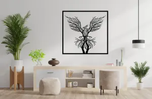 Vsepropejska Strom života fénix dekorace na zeď Rozměr (cm): 39 x 37, Dekor: Černá